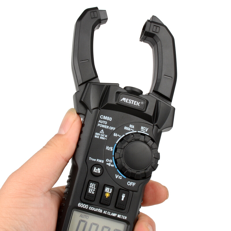 迈斯泰克(mestek)cm80钳形万用表 多功能防烧钳型电流表600a 电工钳流